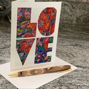 Fine art photography greeting card floral “Love” design